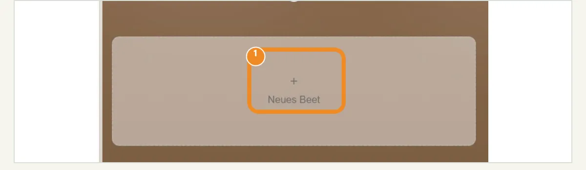 Gartenübersicht mit markierter Karte Neues Beet