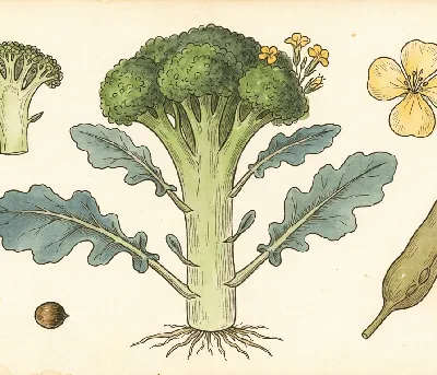 Brokkoli – botanische Illustration