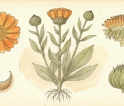 Ringelblume – botanische Illustration