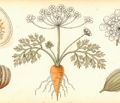Möhre – botanische Illustration