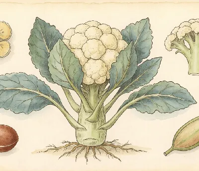 Blumenkohl – botanische Illustration