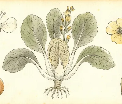 Chinakohl – botanische Illustration
