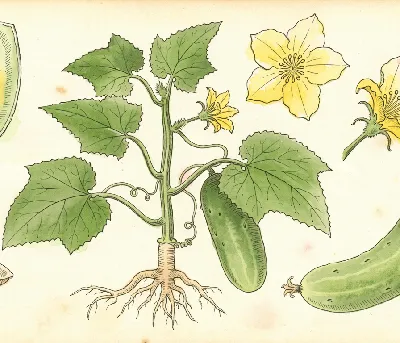 Gurken – botanische Illustration