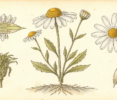 Gänseblümchen – botanische Illustration