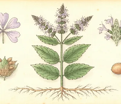 Minzen – botanische Illustration
