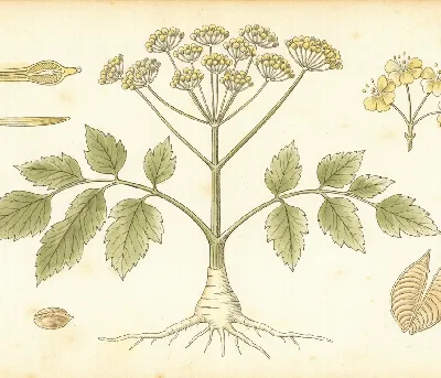 Pastinake – botanische Illustration
