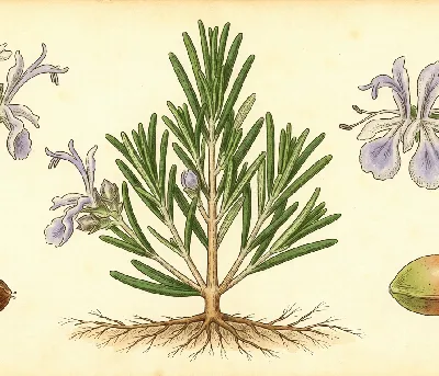 Rosmarin – botanische Illustration