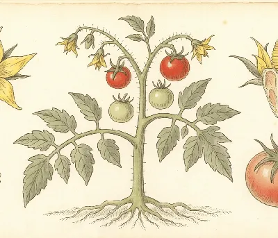 Tomaten – botanische Illustration