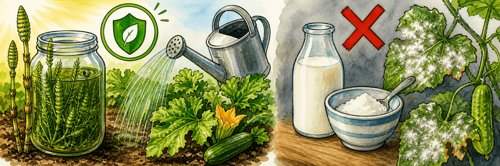 Schachtelhalm stärkt vorbeugend gegen Pilze, Milch und Natron gegen Mehltau sind überschätzt