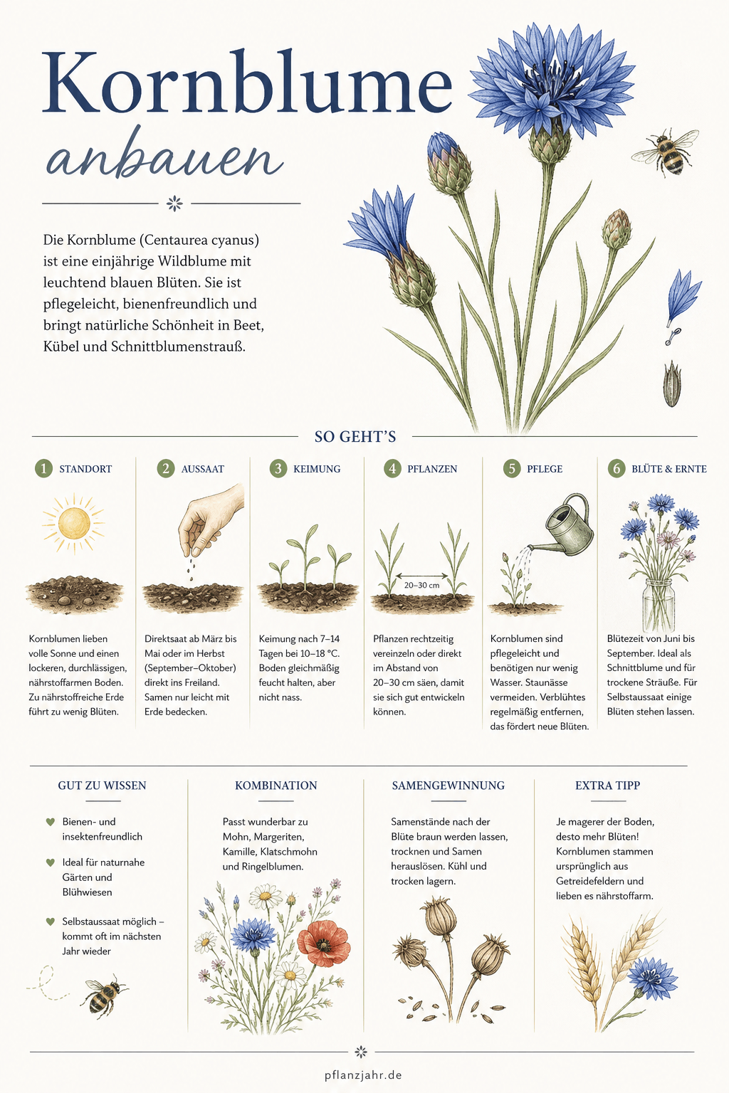 Infografik: kornblume-anbauen