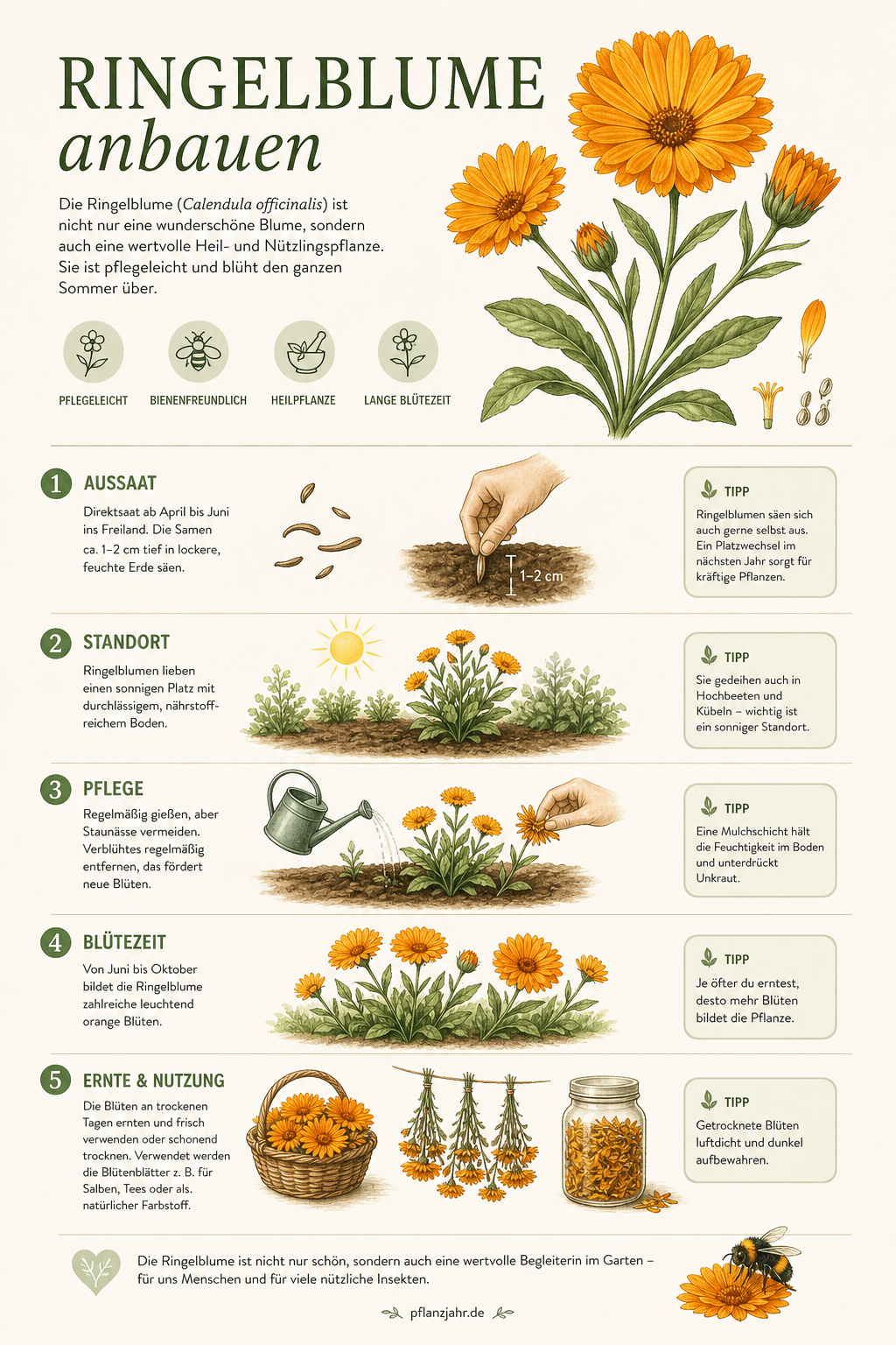 Infografik: ringelblume-anbauen