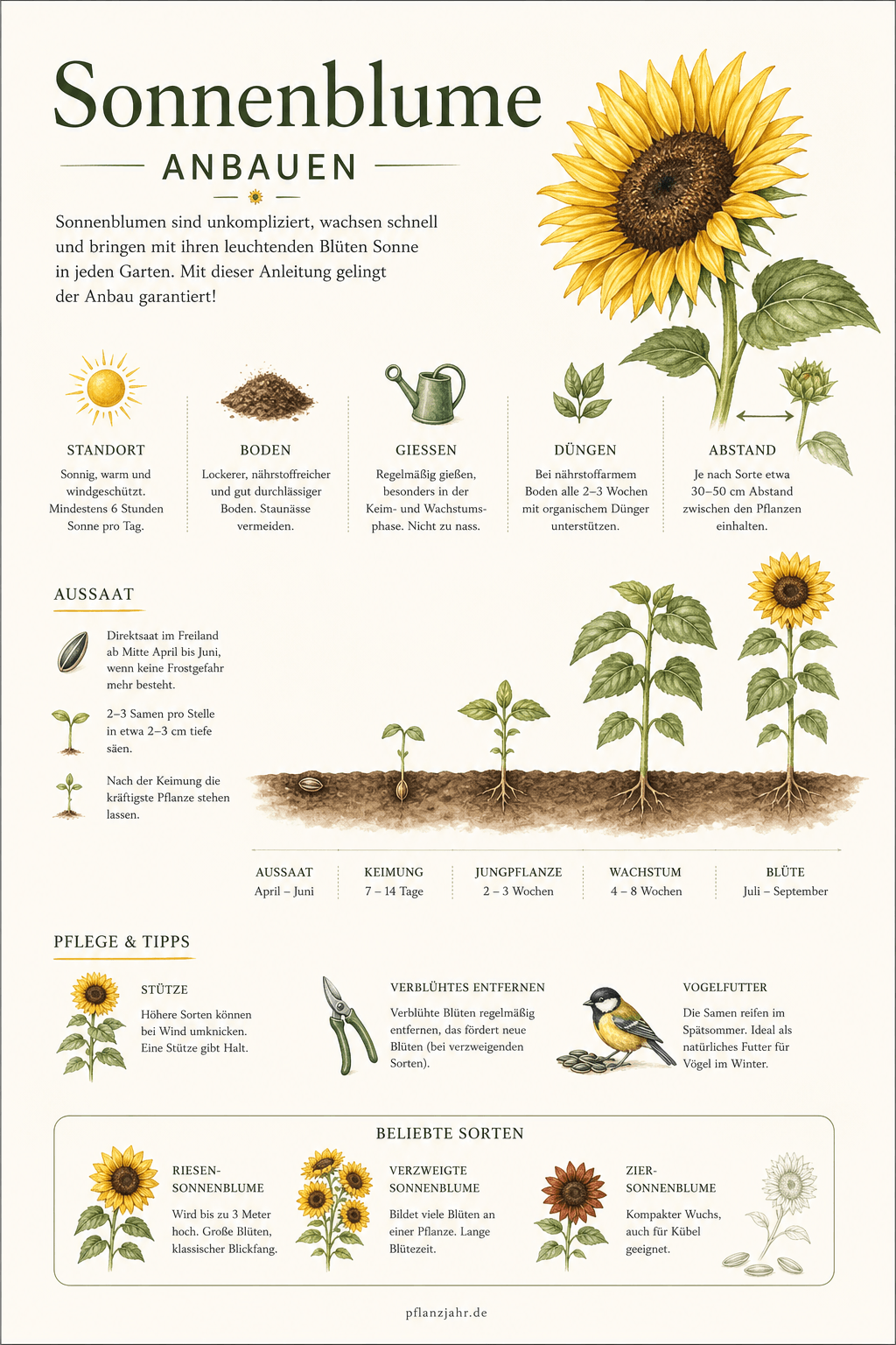 Infografik: sonnenblume-anbauen
