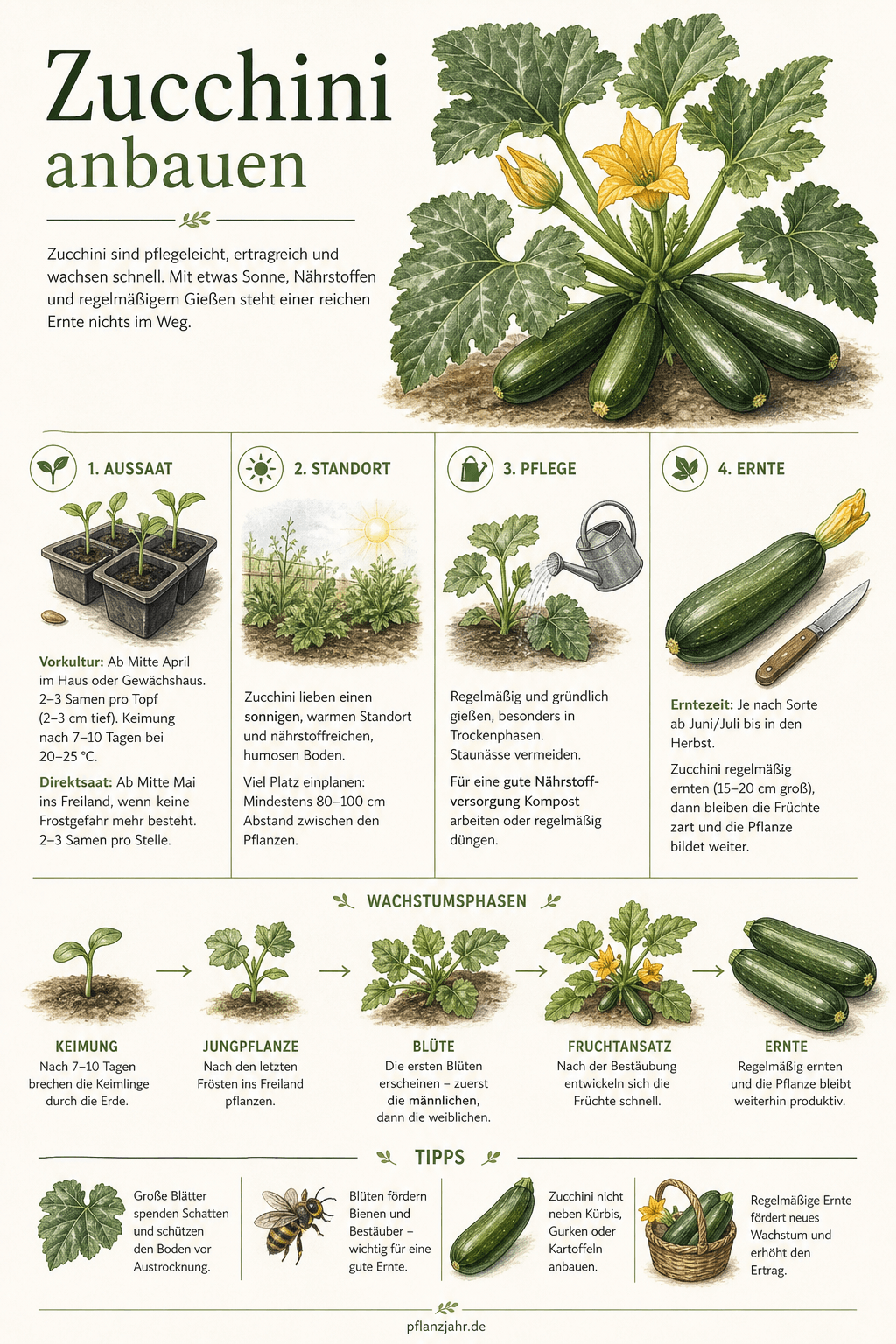 Infografik: zucchini-anbauen