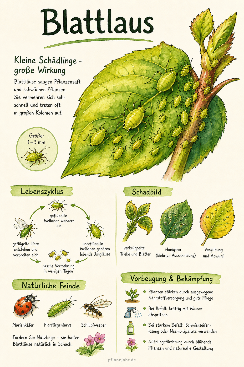 Infografik: Blattlaus — der saftsaugende Massenvermehrer im Garten