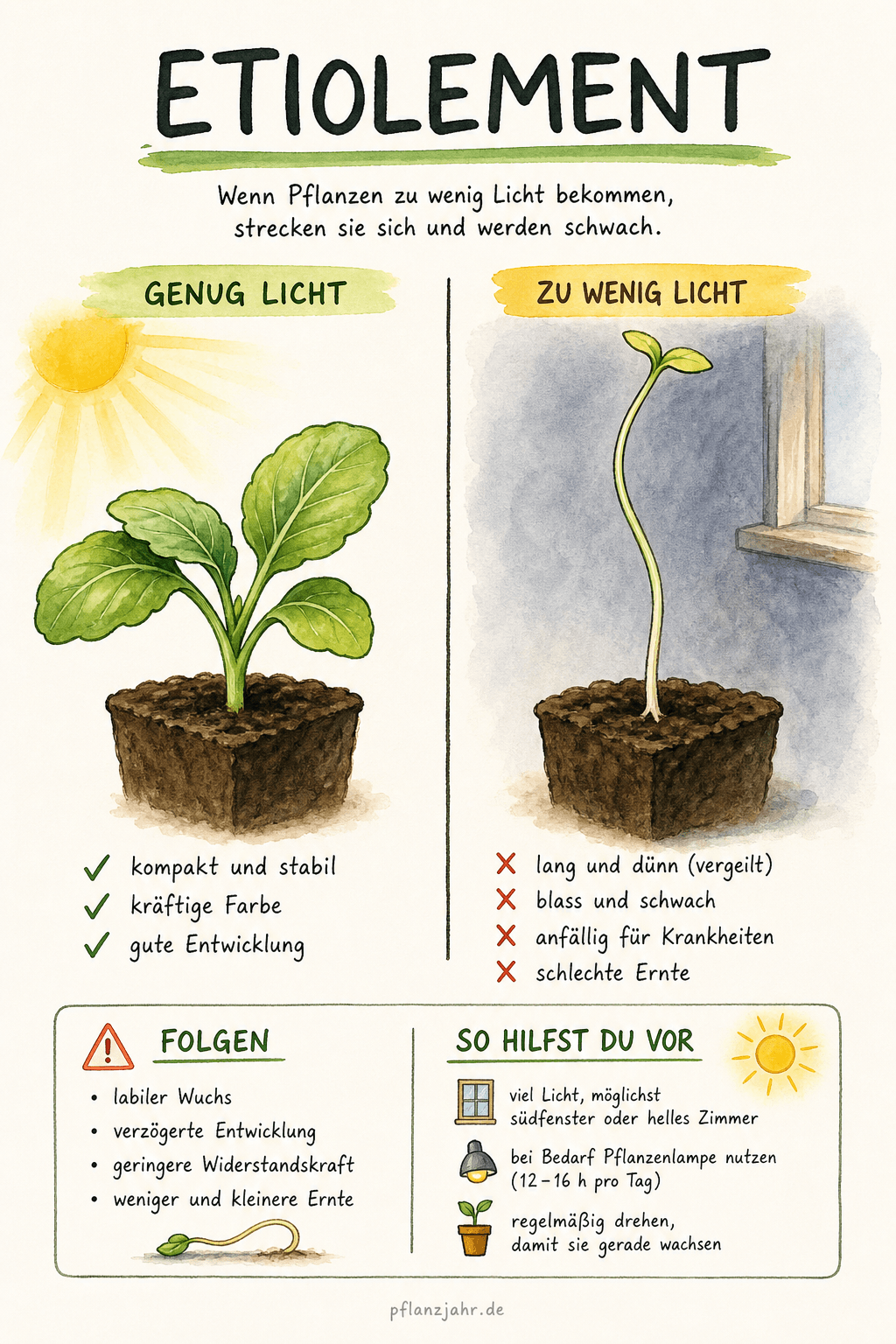 Infografik: Etiolement (Vergeilung)