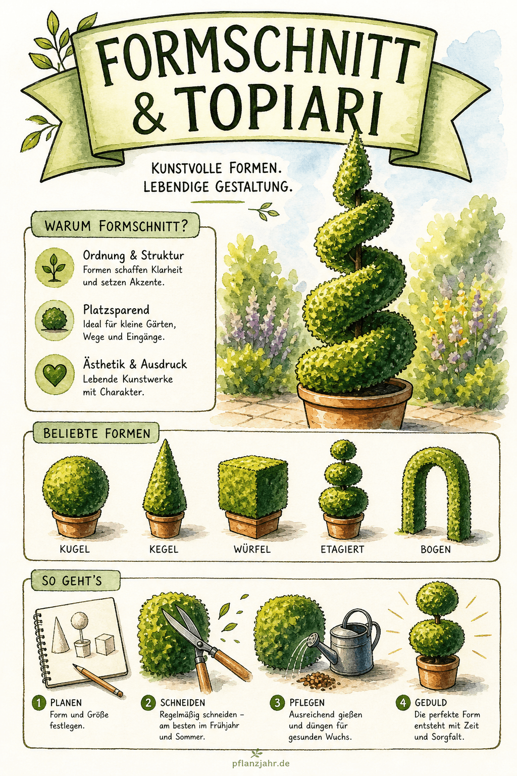 Infografik: Formschnitt & Topiari