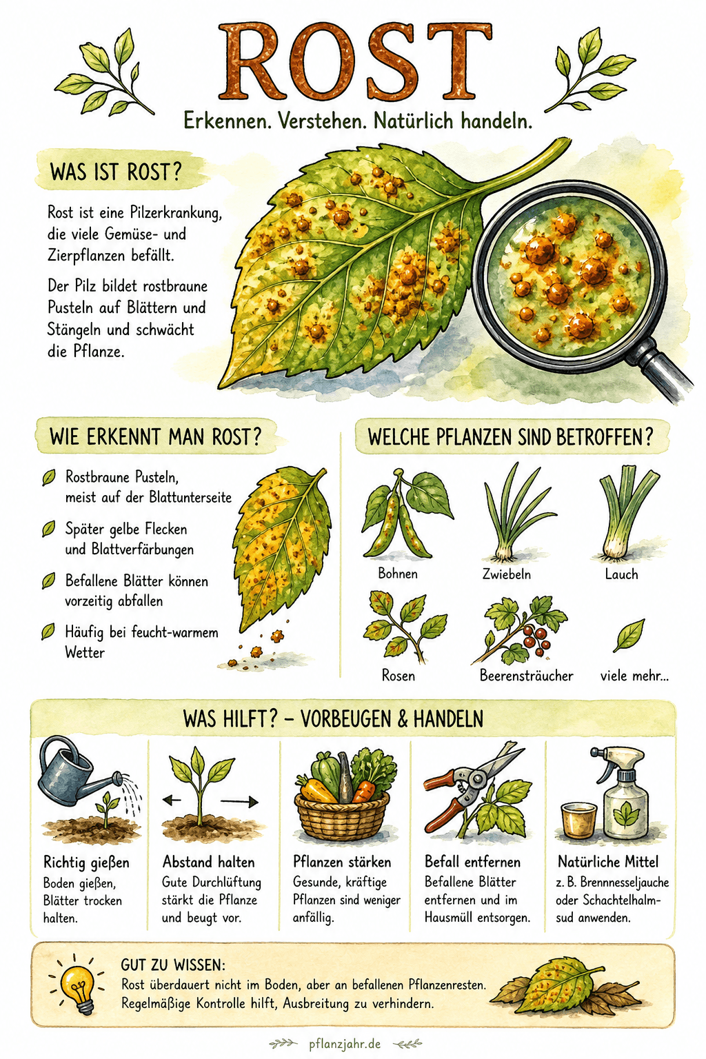 Infografik: Rost erkennen, vorbeugen und bekämpfen