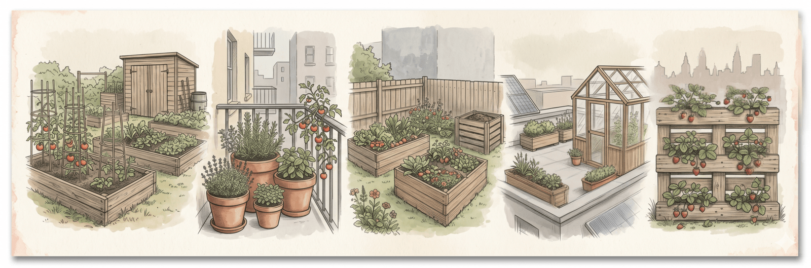 Urbane Gartenformen – Gemeinschaftsgarten, Balkon, Hinterhof-Hochbeet und Dachgarten