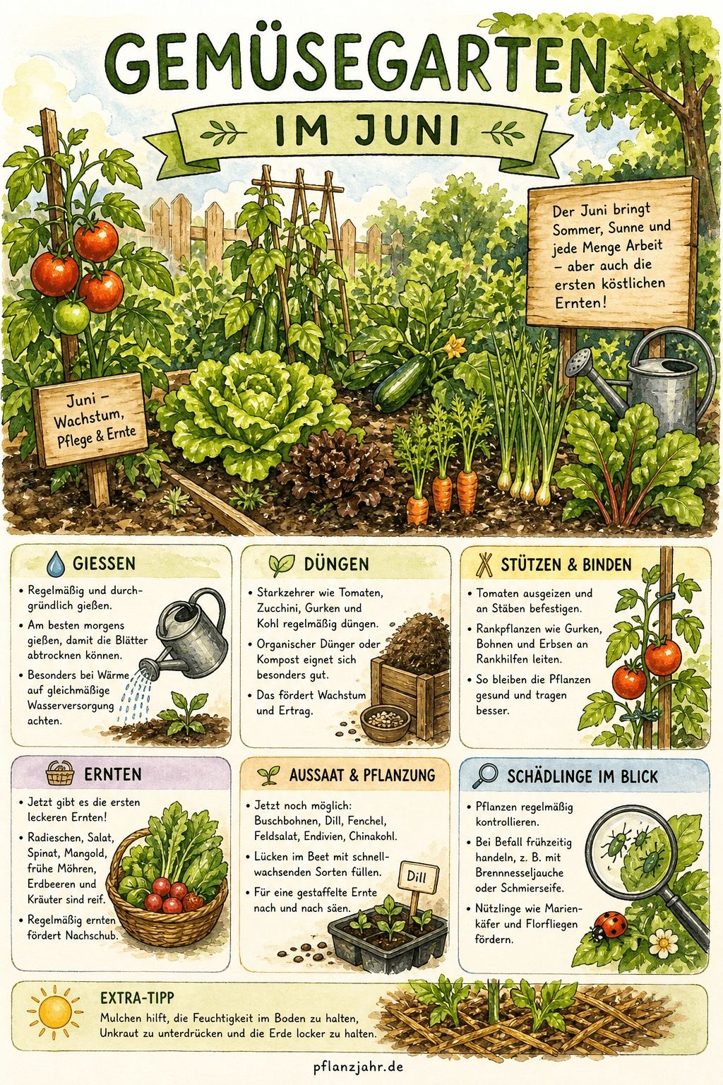 Infografik: Gemüsegarten im Juni