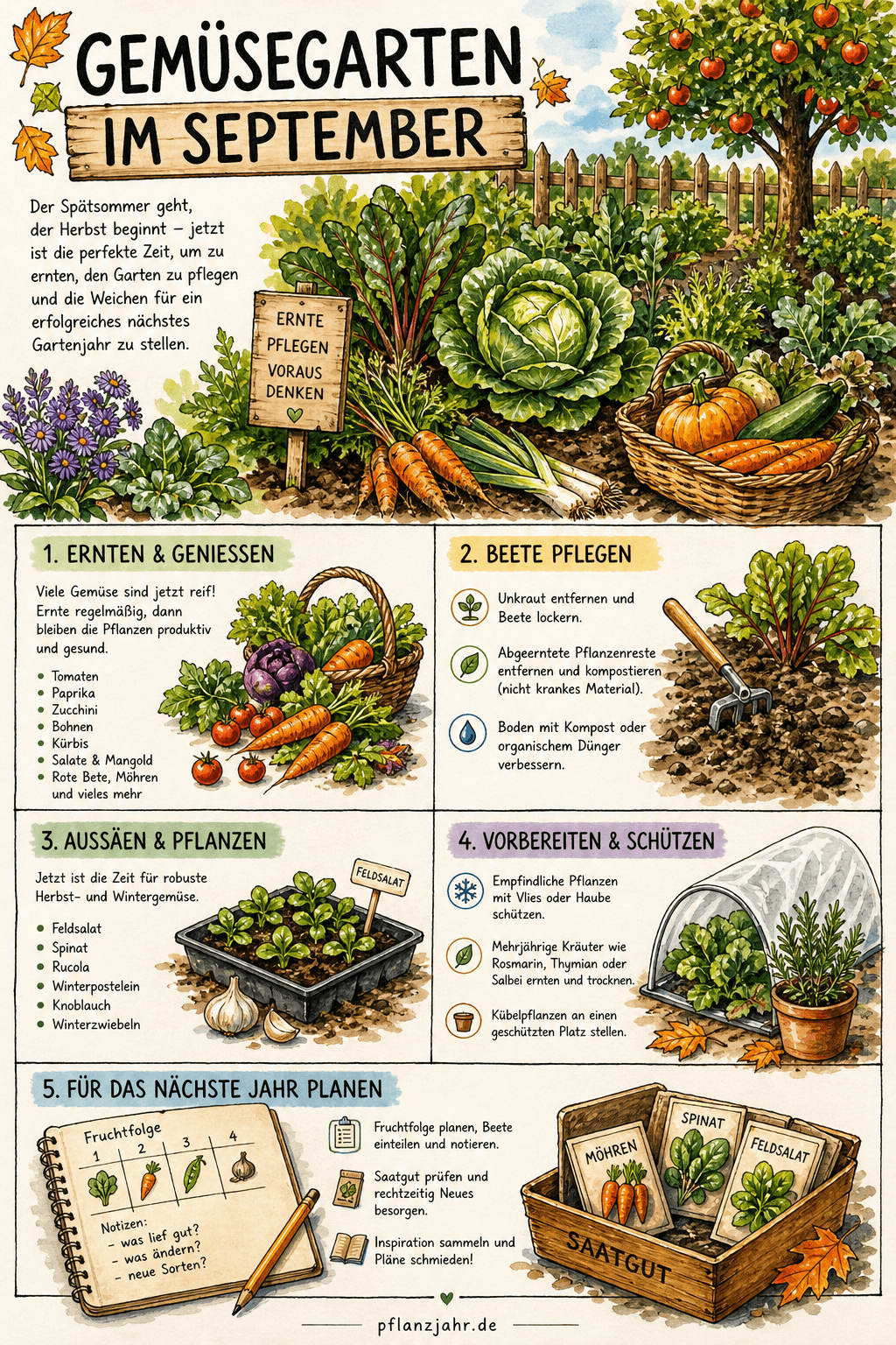 Infografik: Gemüsegarten im September