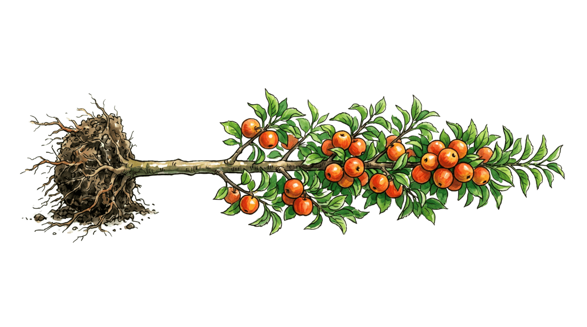 Säulenapfel – Pflanze im Beet