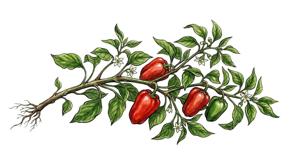 Paprika – Pflanze im Beet