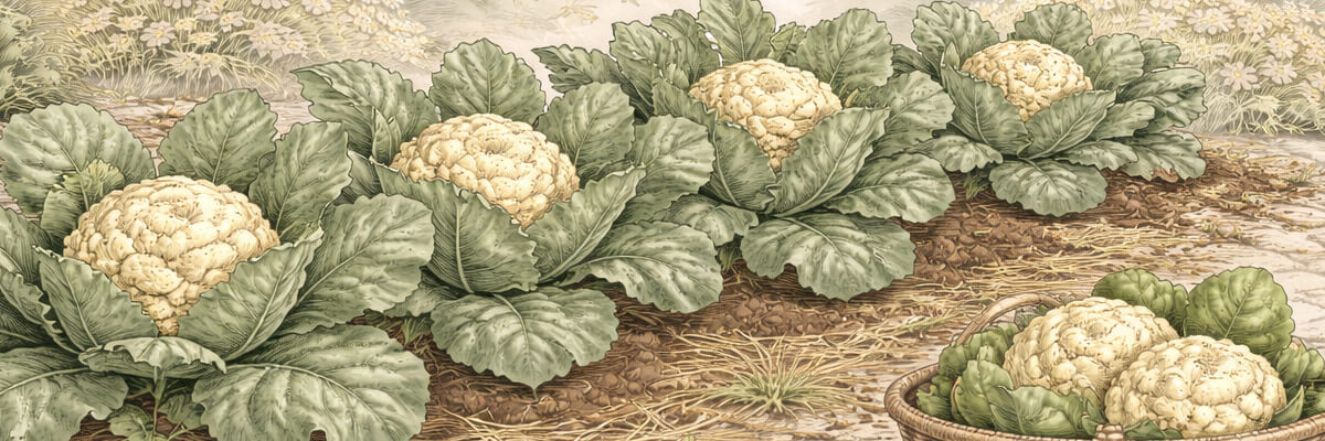 Blumenkohl – Pflanze im Beet