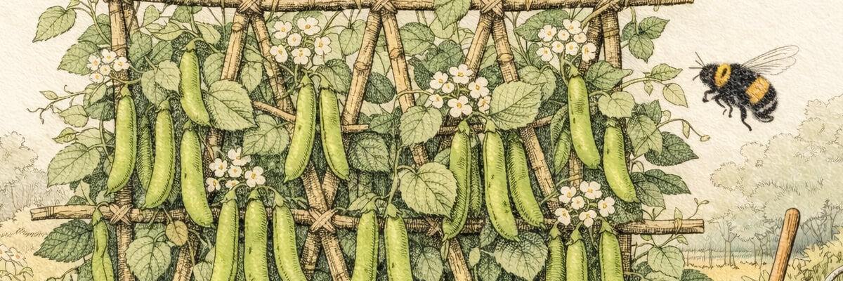 Erbsen – Pflanze im Beet