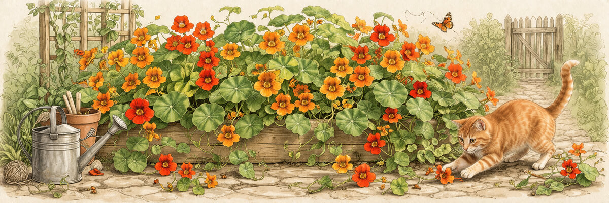 Kapuzinerkresse – Pflanze im Beet