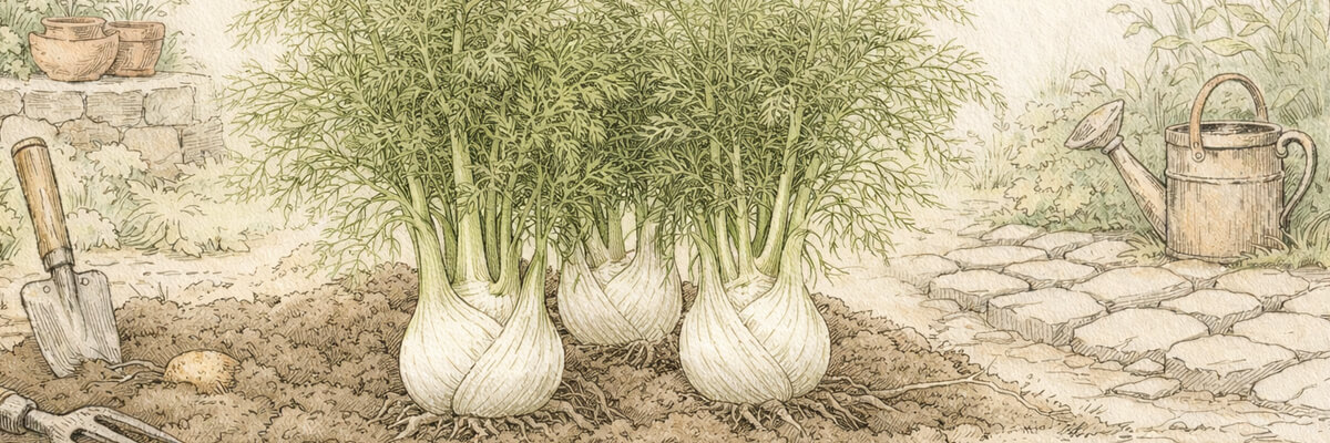 Knollenfenchel – Pflanze im Beet