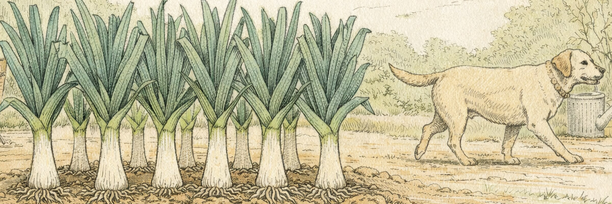 Lauch – Pflanze im Beet