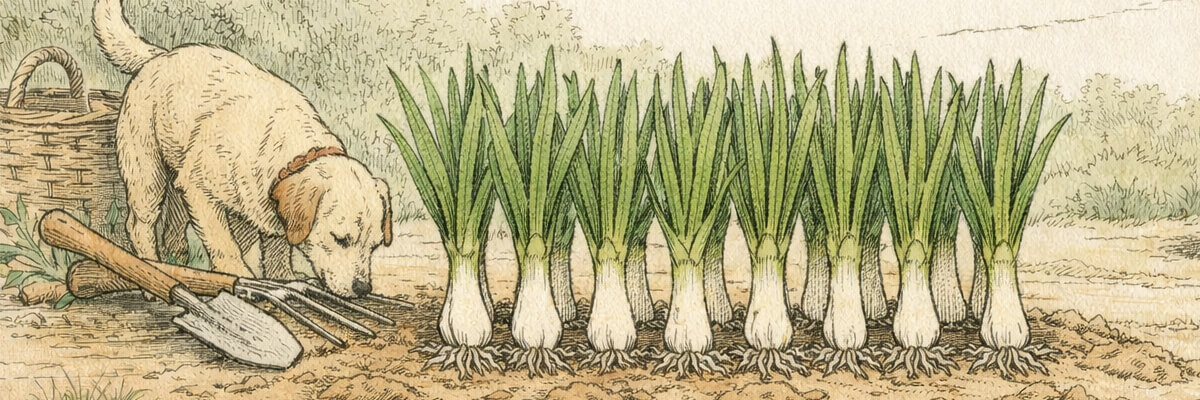 Lauchzwiebel – Pflanze im Beet