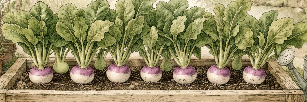 Mairübe – Pflanze im Beet