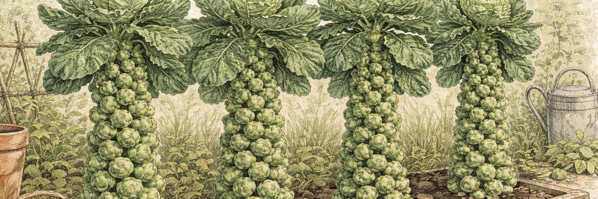 Rosenkohl – Pflanze im Beet