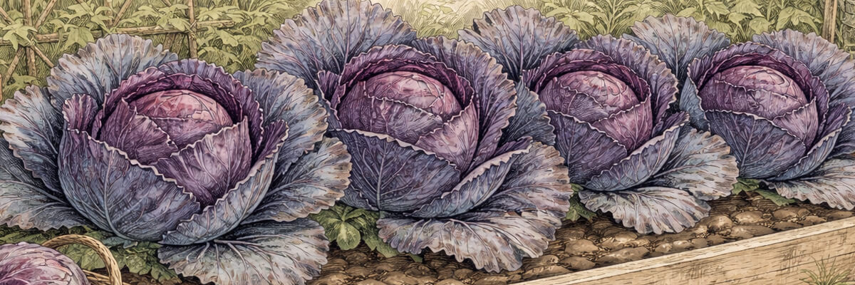 Rotkohl – Pflanze im Beet