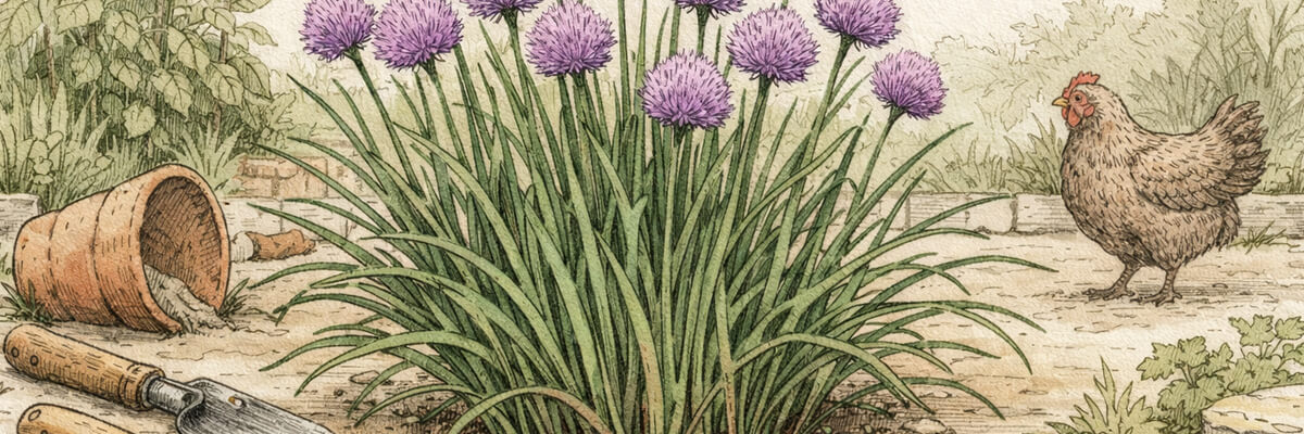 Schnittlauch – Pflanze im Beet