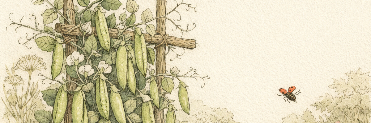 Stangenbohnen – Pflanze im Beet