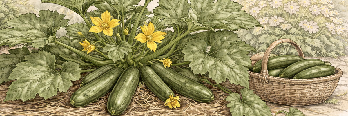 Zucchini – Pflanze im Beet
